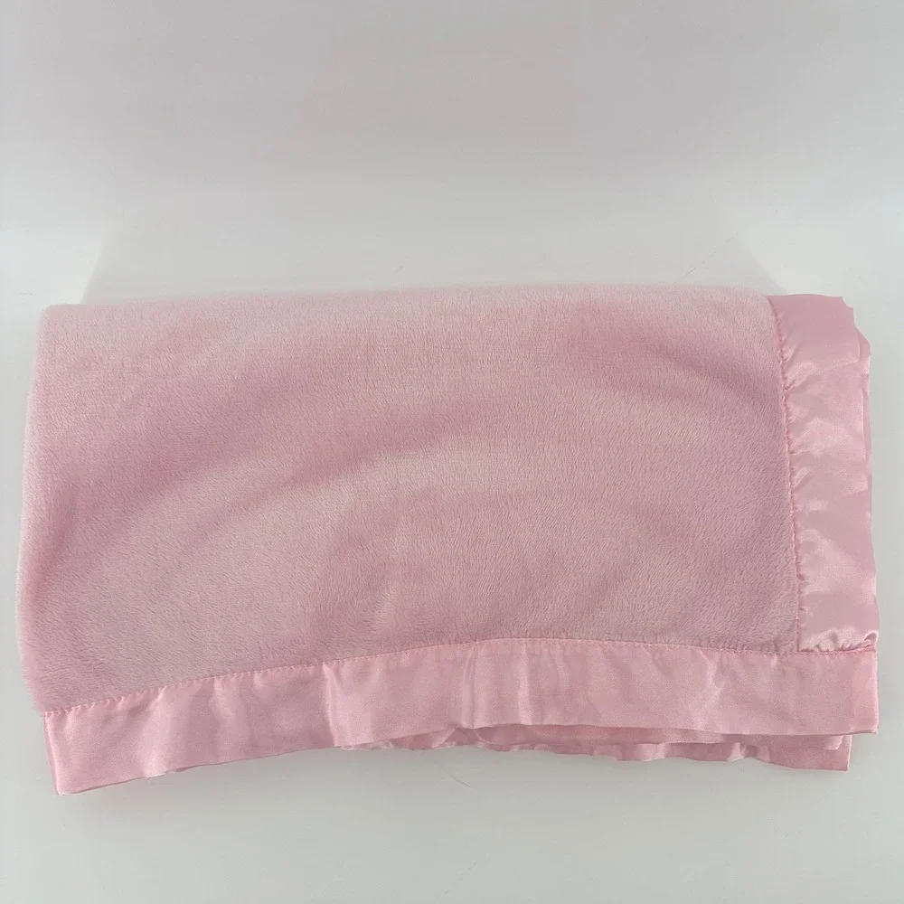 Walgreens Pink Super Ultra Soft Baby Blanket Satin Ruffle Trim Plush Lovey Crib